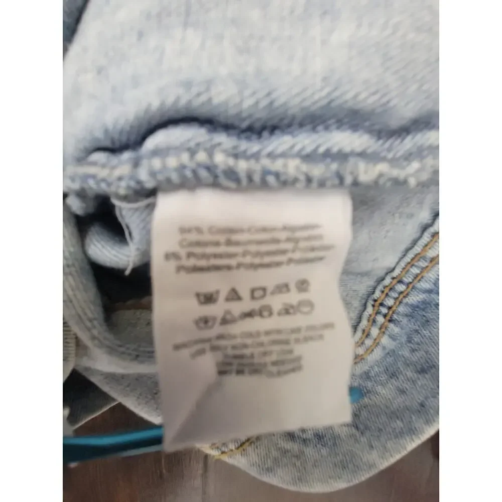 FREE PEOPLE Denim Tracker Jacket Sz Medium Distressed Destroy Gorpcore Boho - Picture 9 of 10